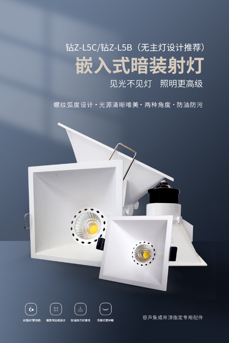 容聲集成吊頂專用配件筒射燈